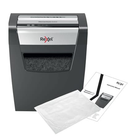Rexel Momentum X410 papirmakulator Partikelskåret makulering Sort, Grå