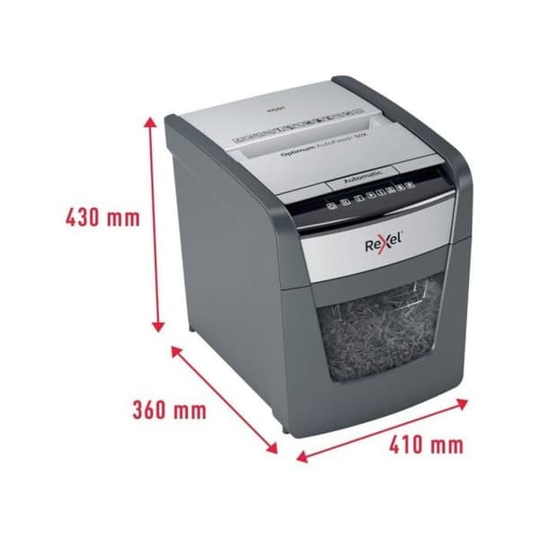Dokumentförstörare - Rexel - Optimum Auto+ 50X - Cross cut - 50 ark - 20L