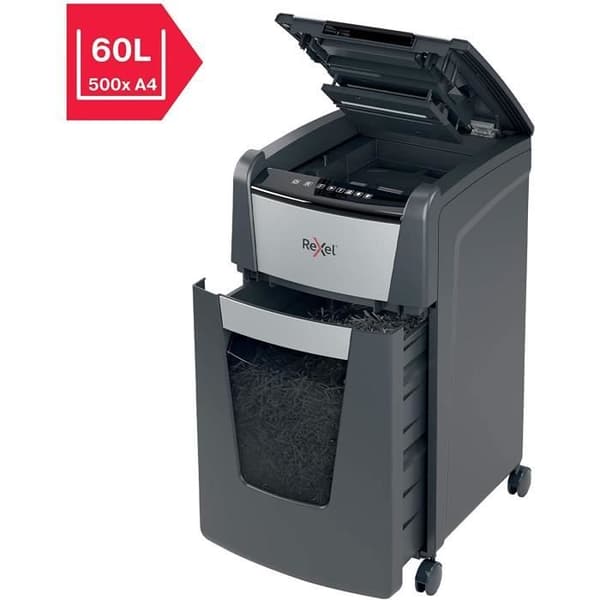 Dokumentförstörare - REXEL - Auto+ 225X - Säkerhet P4 - Kapacitet 225 ark - Behållare 60L