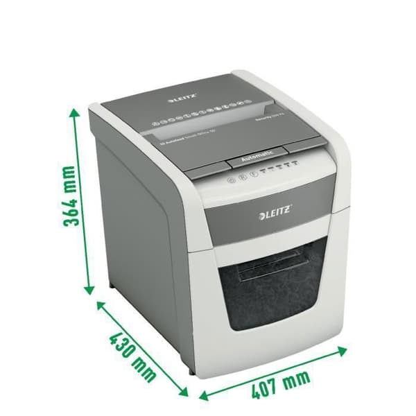 Dokumentförstörare - Leitz - IQ Autofeed Litet Kontor - 50 ark - Korsklipp P4 - Svart/Vit