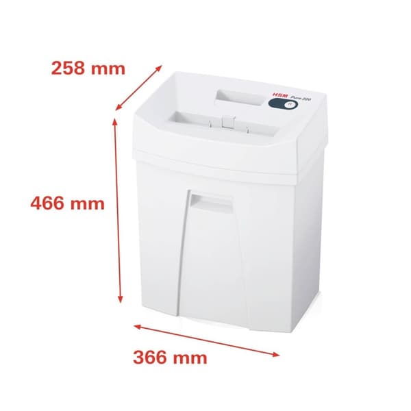 HSM Pure 220 silppuri, 25 l, 3,9 mm
