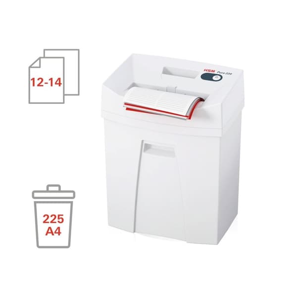 HSM Pure 220 silppuri, 25 l, 3,9 mm