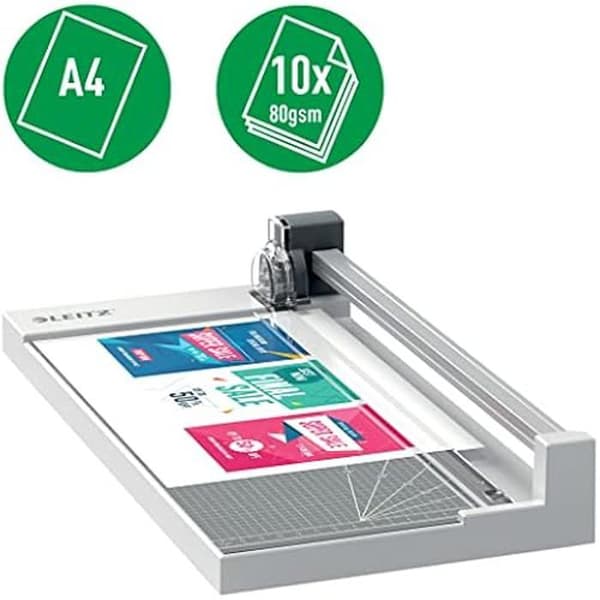 A4 sax - LEITZ - 90260000 - Kapacitet 10 ark - Klipplängd 305 mm - Rakt skärblad