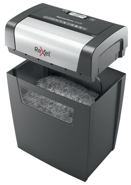 Rexel Momentum X308 paperisilppuri Hiukkassilppuri Musta, harmaa
