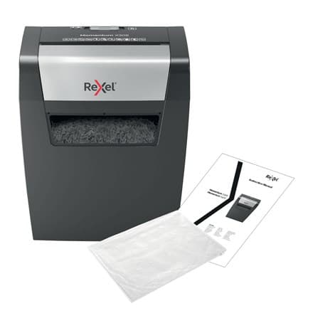 Rexel Momentum X308 paperisilppuri Hiukkassilppuri Musta, harmaa