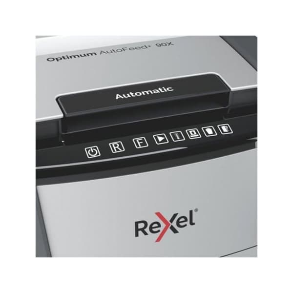 Dokumentförstörare - REXEL - Optimum Auto+ 90X - Korsklippning - 90 ark - 34L