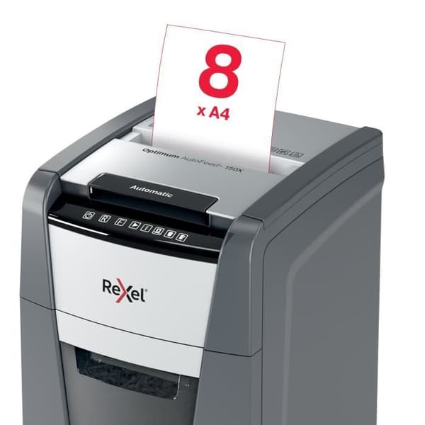 Dokumentförstörare - REXEL - Optimum Auto+ 150X - Korsklipp - 150 ark - P4