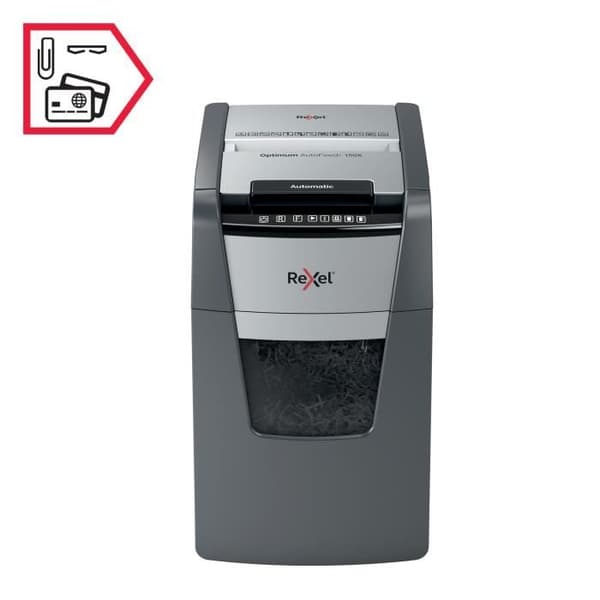 Dokumentförstörare - REXEL - Optimum Auto+ 150X - Korsklipp - 150 ark - P4