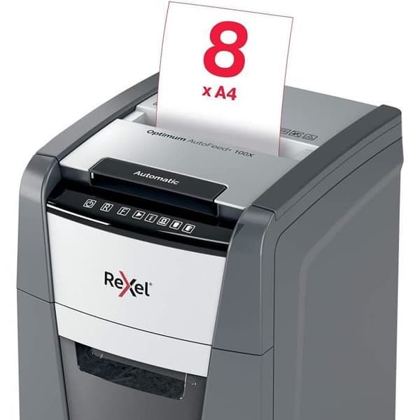 Dokumentförstörare - REXEL - Auto+ 100X - Korsklipp - Säkerhet P4 - 100 ark max