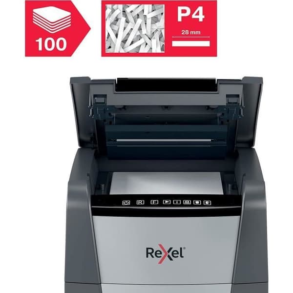 Dokumentförstörare - REXEL - Auto+ 100X - Korsklipp - Säkerhet P4 - 100 ark max