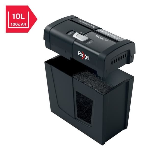 Dokumentskärare - Rexel - Secure X6 - Korsklipp - 6 ark - 10 liter