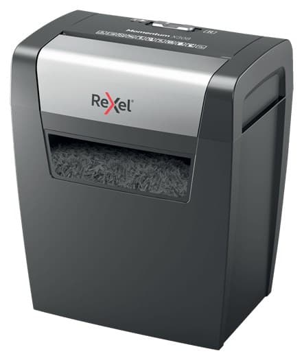 Rexel Momentum X308 papirmakulator Partikelskåret makulering Sort, Grå