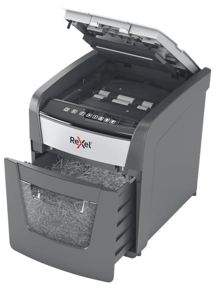 Rexel Optimum AutoFeed+ 50X paperisilppuri Ristisilppuri 55 dB 22 cm Musta, Harmaa