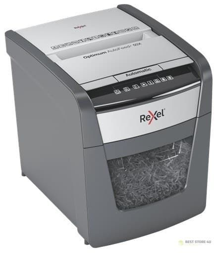 Rexel Optimum AutoFeed+ 50X silppuri, (P-4), 50 arkkia, 20 l säiliö
