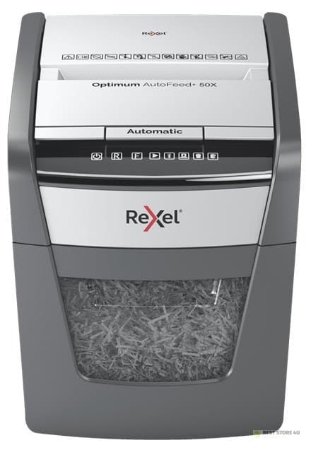Rexel Optimum AutoFeed+ 50X silppuri, (P-4), 50 arkkia, 20 l säiliö