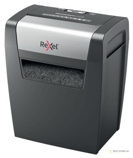 Rexel Momentum X308 dokumentförstörare, 8 ark, P-3, 15 liters korg, svart