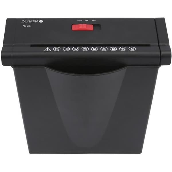 Pappersförstörare - OLYMPIA - PS 36 - 6 mm remsa - Kapacitet 6 ark - 7 liters korg