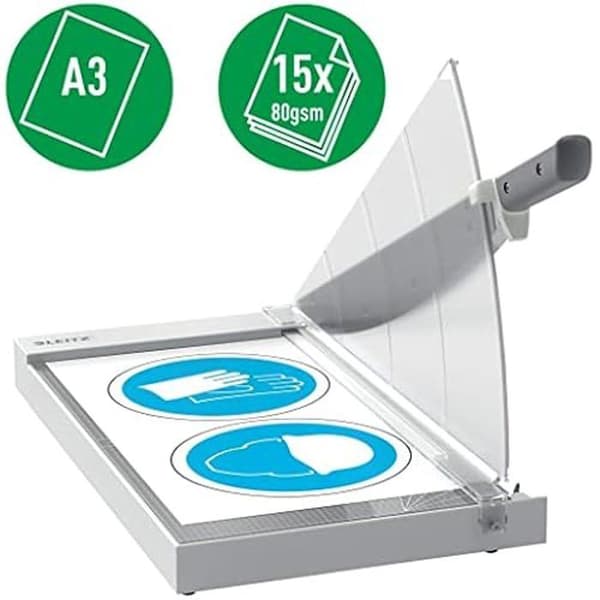 Leitz Precision Office 90220000 - A3 sax, kapacitet 15 ark, klipplängd 457 mm, stålblad, inriktningsmärken,