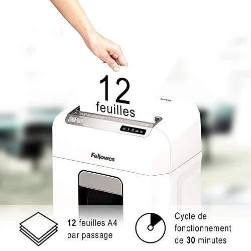 Dokumentförstörare - Fellowes - Powershred 12Ms - Mini-snitt - Hög säkerhet - 12 ark