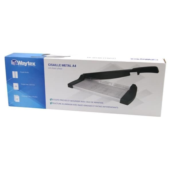 Cisaille massicot A4 - WAYTEX - 8 ark - Färg svart - Klipp längd 320 mm - Graderad bas