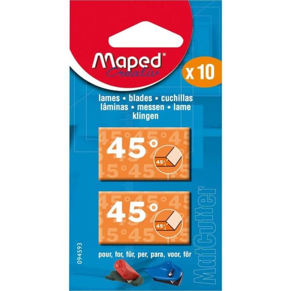 Lames 45° - MAPED - Lot de 10 - Acier - MatCutter - Advanced MatCutter