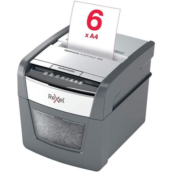 Dokumentförstörare - REXEL - Optimum Auto+ 45X - Cross cut - P4 säkerhet - 20L