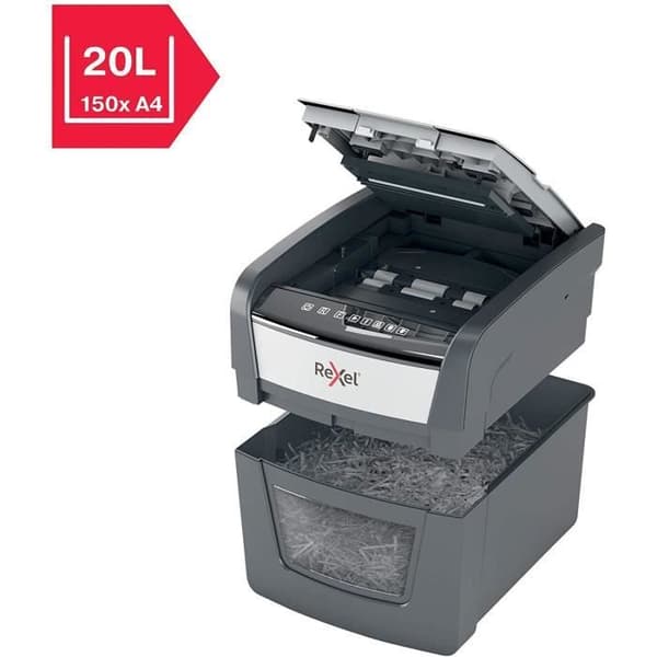 Dokumentförstörare - REXEL - Optimum Auto+ 45X - Cross cut - P4 säkerhet - 20L