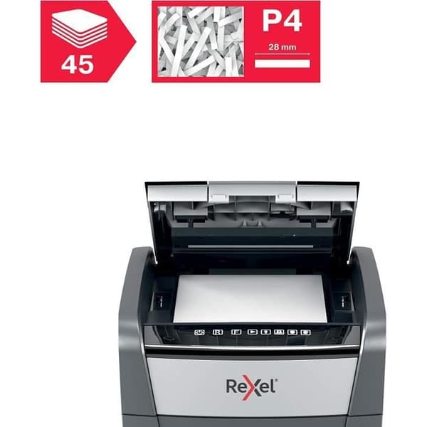 Dokumentförstörare - REXEL - Optimum Auto+ 45X - Cross cut - P4 säkerhet - 20L