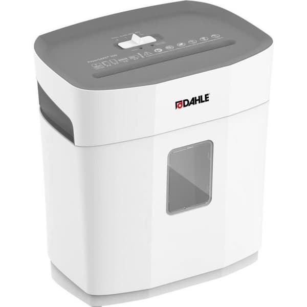 Dokumentförstörare - DAHLE - PS 100 - Förstörelse av partiklar 5 x 18 mm - Kapacitet 12 l - 5 sidor max.