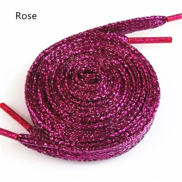 110 cm -43 tum metalliska glitter platta skosnören, skosnören, sneakers, färgglada sportskor [0F25435]