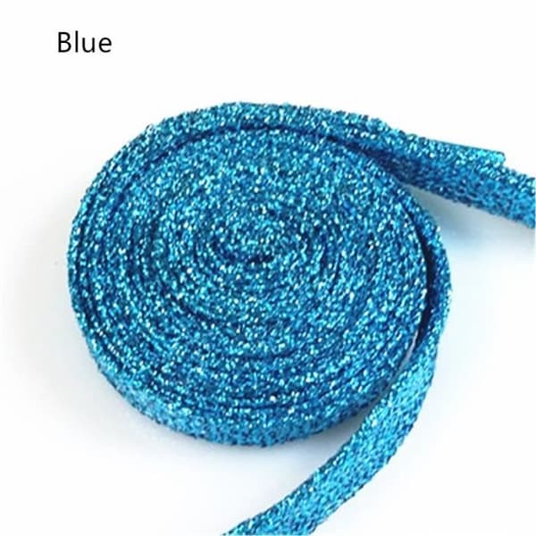 110 cm -43 tum metalliska glitter platta skosnören, skosnören, sneakers, färgglada sportskor [0F25435]