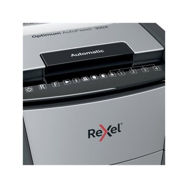 Dokumentförstörare - REXEL - Optimum Auto+ 300X - Korsklippning - 300 ark - 60L