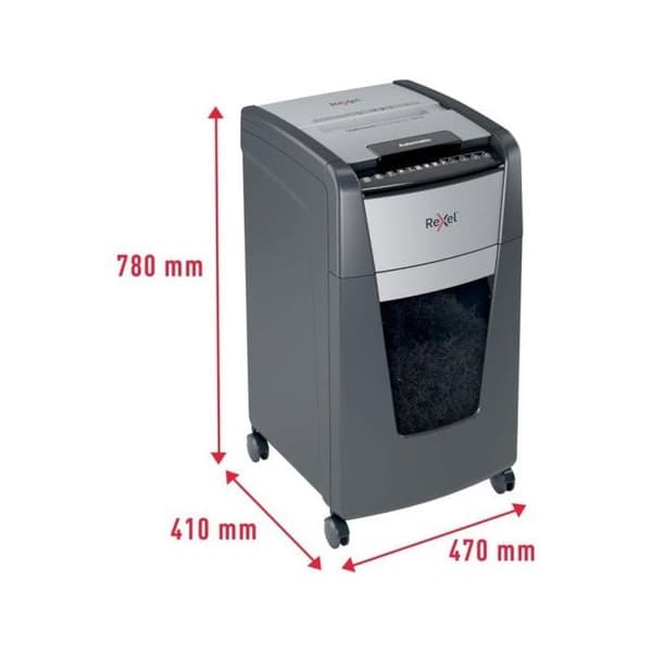 Dokumentförstörare - REXEL - Optimum Auto+ 300X - Korsklippning - 300 ark - 60L