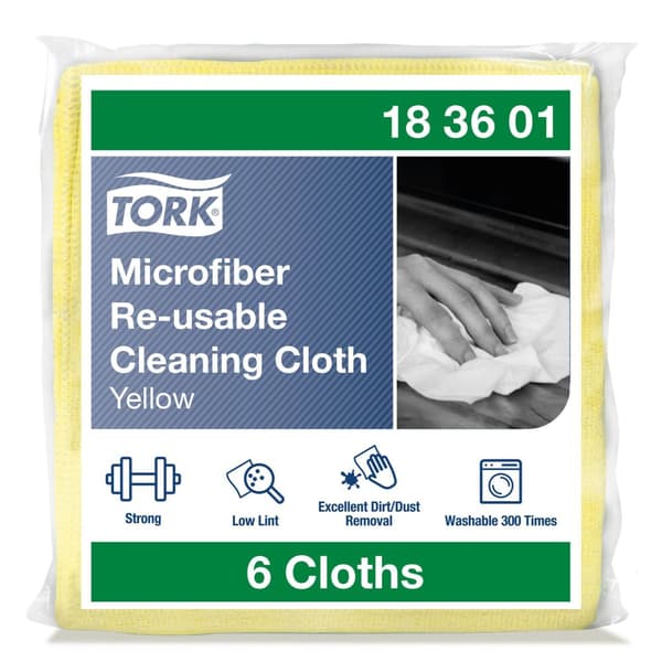 Microfiberduk TORK 30,5x30,5cm gul 6/fp