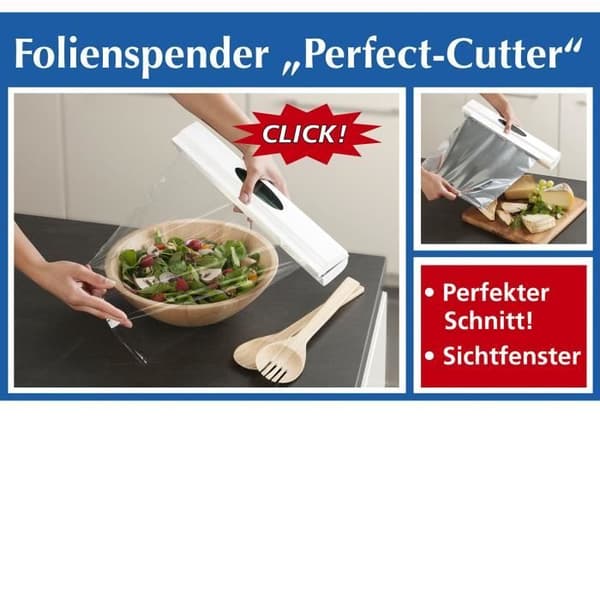 Matfilmsdispenser - WENKO - Perfect Cutter - Rostfritt stål - Plast - Vit