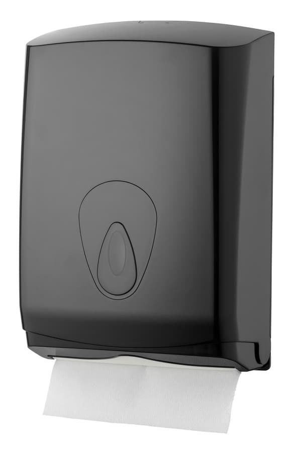 Papirdispenser, Håndklæde dispenser, Papirhåndklædeholder, Papirhåndklæder dispenser, Holder til papirhåndklæder - PQBMidiH, Midi, plastik, sort