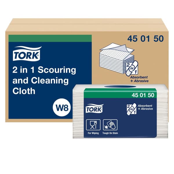 Rengöringsduk TORK 2-i-1 W8 vit 45/fp 8st