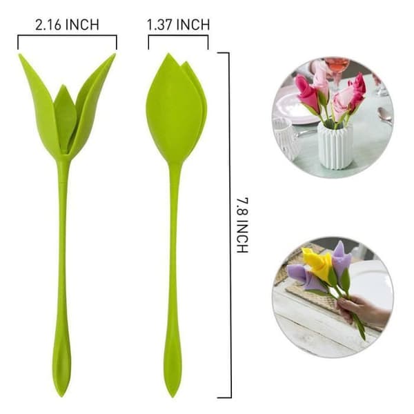 LEEGOAL Restaurant flower servetthållare, plast, 20 * 6cm, 8 stycken, grön