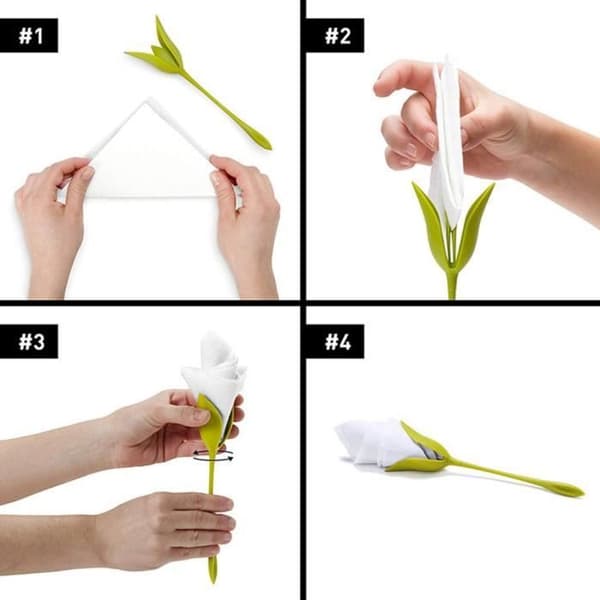 4 ST Servetthållare Gör-det-själv Blomstativ Servettdekor bordsställ Restaurang, blomstergren