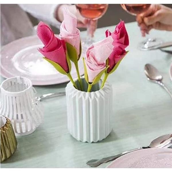12 st Creative Flower Servetthållare Rose Paper Servett Blomma Verktyg Roll Blomma Grön Design för bordsdekoration