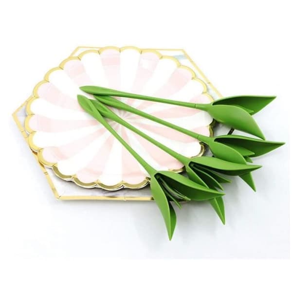 12 st Creative Flower Servetthållare Rose Paper Servett Blomma Verktyg Roll Blomma Grön Design för bordsdekoration