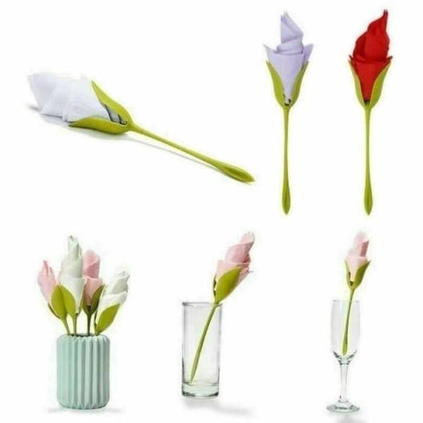 4 ST Servetthållare Bordsdekoration Blomma Kreativ servis för fest Födelsedag Bröllop Servetthållare MKK20