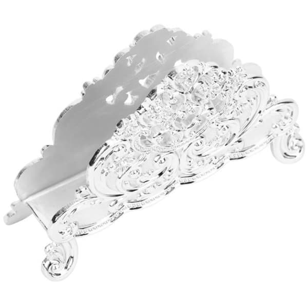 Pappersservetthållare Metall Mjukpapper Förvaringsställ Bordsdekoration för restaurangcafé (silver)
