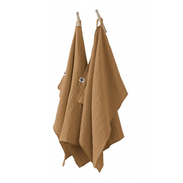 Set med 2 "Gaïa" handdukar 50 x 70 cm "Cotton Gauze" - Gaïa Camel