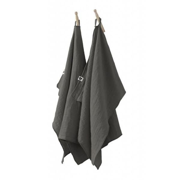 Set med 2 "Gaïa" handdukar 50 x 70 cm "Cotton Gauze" - Gaïa Granit