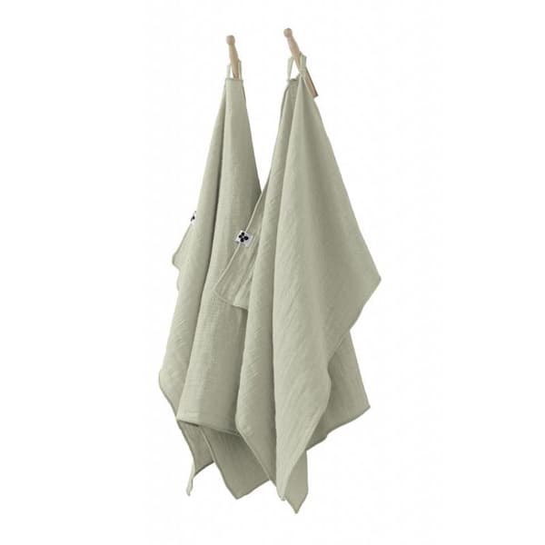 Set med 2 "Gaïa" handdukar 50 x 70 cm "Cotton Gauze" - Gaïa Water Green