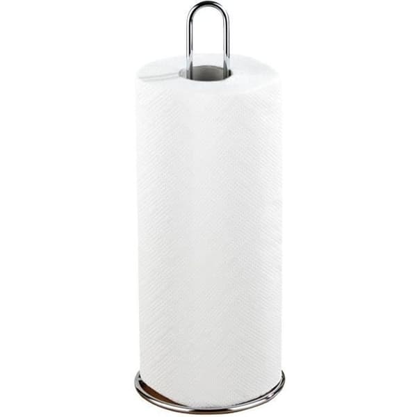 WENKO Pappershanddukshållare, pappershanddukshållare, vertikal, kromad metall, 12x32x12 cm, blank silver