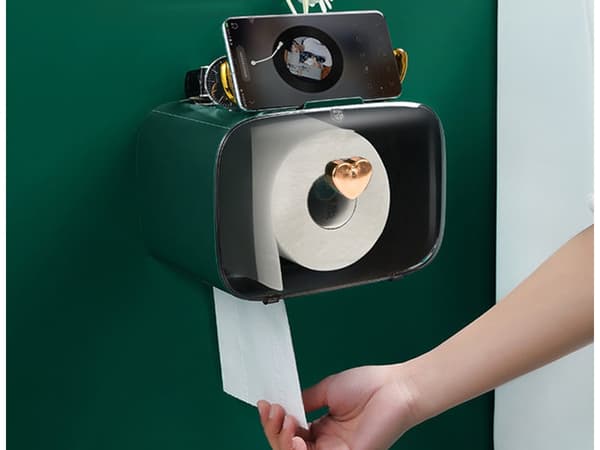 Toalettpappershållare med Mobilhållare