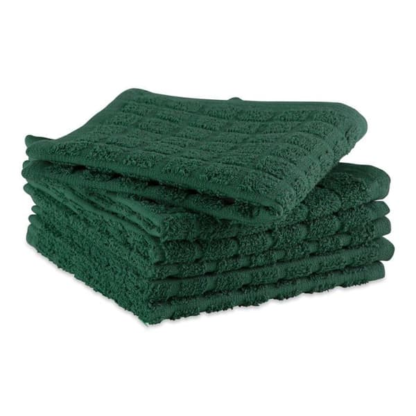 Dii - CAMZ37844 - Set med nebbiga kökshanddukar, 100% bomull, mörkgrön, 30,5 x 30,5 cm