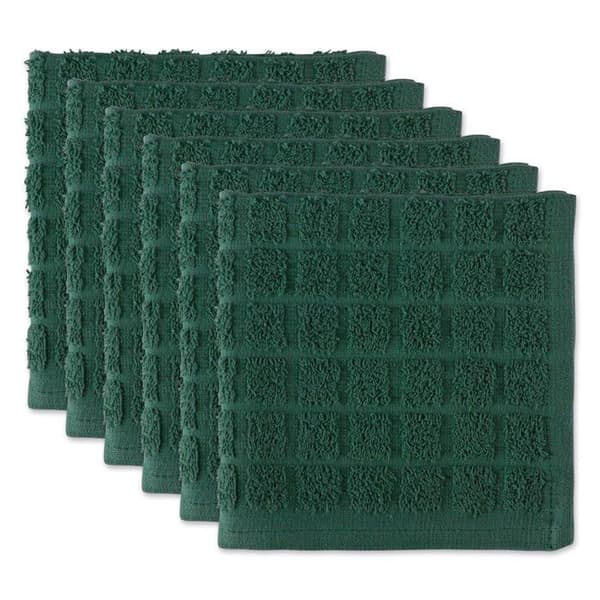 Dii - CAMZ37844 - Set med nebbiga kökshanddukar, 100% bomull, mörkgrön, 30,5 x 30,5 cm